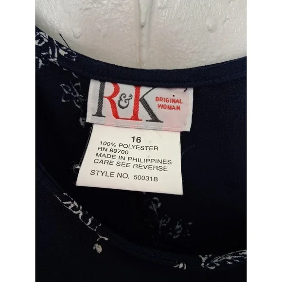 Vintage R & K Originals Floral Maxi Dress Size 16 Sleeveless Summer Travel - Picture 4 of 6